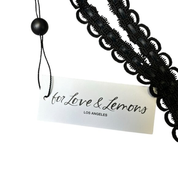 NWT FOR LOVE & LEMONS Juliet Floral Black/Pink Lace Garter Size XXS Lingerie - Picture 7 of 9